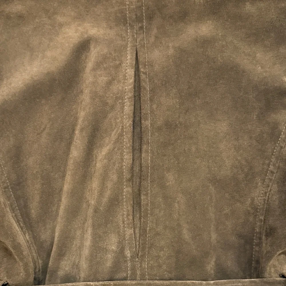 Ann Taylor Olive Green/Brown Suede Belted Blazer Jacket 2 NWOT - Picture 9 of 9